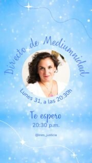 🔮 Hoy lunes 31 a las 20:30 h, acompáñame en un DIRECTO DE MEDIUMNIDAD, donde podrás tener la oportunidad de recibir un mensaje de ese ser querido que ya no está físicamente.

Quizás sea el momento de escuchar aquello que quedó por decir. ✨

📅 Hoy, lunes 31
⏰ 20:30 h
📲 Instagram y TikTok

💜 Inés Justicia

Guarda este directo y compártelo con esa persona que sientas que necesita estar. ✨

#InesJusticia #Mediumnidad #Medium #MensajesDelAlma #ConexionEntreAlmas