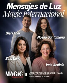 ✨ Este viernes 1 de mayo, mi alma me lleva a #Barcelona, al Magic Internacional (@magicinternacional) ✨ 

Tendré el honor de participar en el Magic Internacional en la ponencia “Mensajes de Luz”, un espacio creado para abrir el corazón, elevar la energía y compartir aquello que no siempre se ve, pero sí se siente 💫 

Estaré acompañada de grandes almas: Biel Giner (@bielginer_medium.vidente), Siria Luna (@sirialuna.medium) y Noelia Santamaría (@noeliasantamariaoficial), con quienes será un verdadero regalo coincidir. ¡Tenemos muchas ganas de veros a todas! 

Si sientes la llamada… allí nos encontraremos 🤍