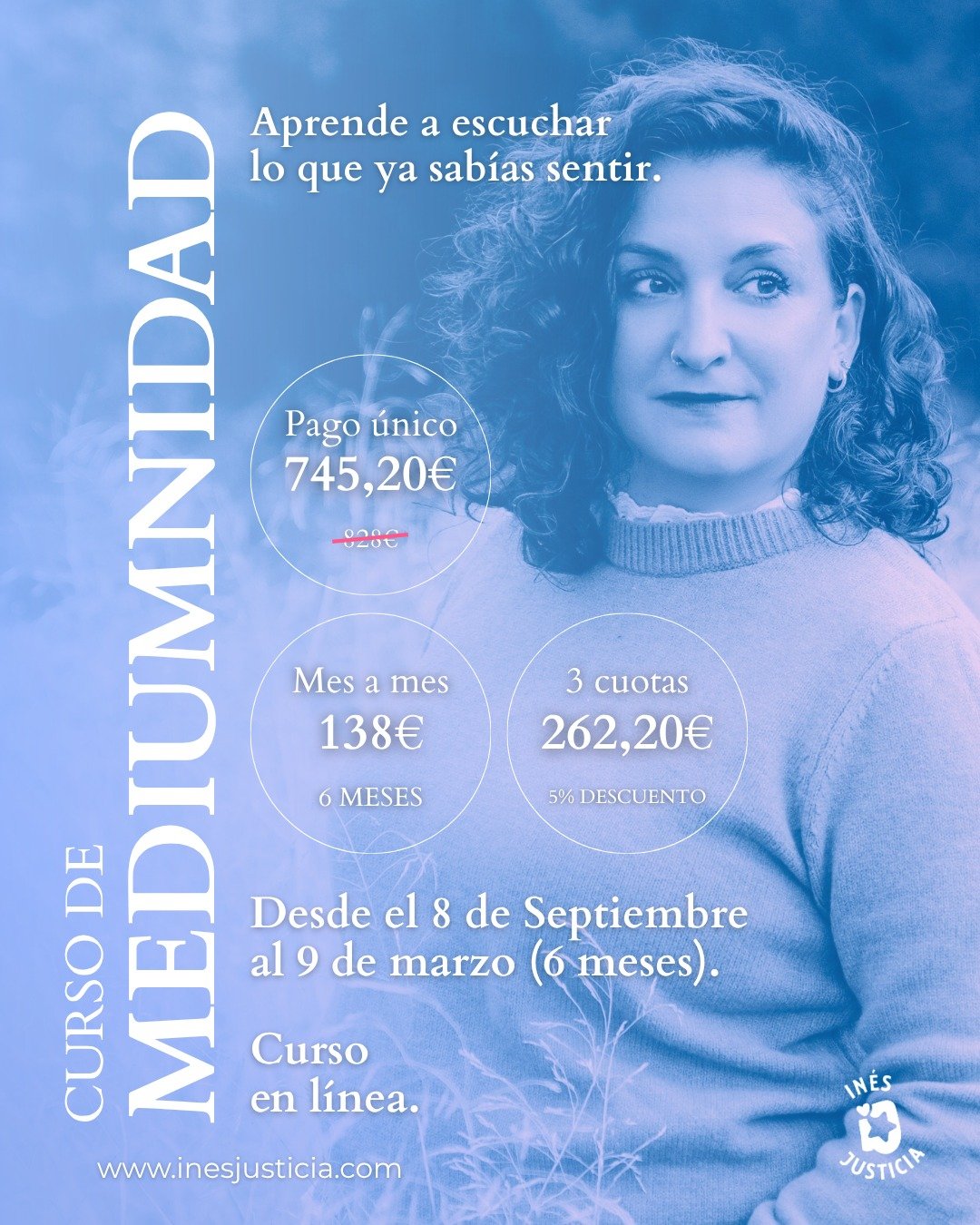 La semana que viene empieza la Formación de Mediumnidad y quedan las últimas plazas. Después de esta convocatoria no vuelvo a abrir hasta dentro de meses.

6 meses, online por Zoom, con clases grabadas y acompañamiento durante todo el proceso. Mes a mes, en 3 cuotas o en pago único con descuento.

Si has estado esperando el momento adecuado, es este. Escríbeme por privado ahora mismo y reserva tu plaza.

#Mediumnidad #FormaciónMedium #Espiritualidad #DesarrolloEspiritual #Medium