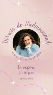 🔮 Hoy lunes 28 a las 20:30 h, acompáñame en un DIRECTO DE MEDIUMNIDAD, donde podrás tener la oportunidad de recibir un mensaje de ese ser querido que ya no está físicamente.Quizás sea el momento de escuchar aquello que quedó por decir. ✨📅 Hoy, lunes 28
⏰ 20:30 h
📲 Instagram y TikTok💜 Inés JusticiaGuarda este directo y compártelo con esa persona que sientas que necesita estar. ✨#InesJusticia #Mediumnidad #Medium #MensajesDelAlma #ConexionEntreAlmas