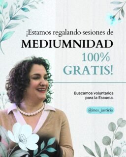Abrimos la lista de voluntarios/as para las sesiones prácticas de nuestros alumnos de la Escuela y queremos regalarte esta experiencia a coste 0€.Si quieres conectar con el más allá, recibir mensajes y vivir una experiencia mediúmnica evidencial en un entorno 100% seguro, confidencial y de absoluto respeto, esta es tu oportunidad.💬 ¿Quieres tu sesión regalada? Comenta la palabra VOLUNTARIO en esta publicación o entra al enlace de la bio (inesjusticia.com/voluntarios/) para reservar tu plaza a 0€.#Mediumnidad #SesionGratis #Gratis #Medium #Espiritualidad #Videncia #Intuicion #Voluntarios