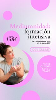 Antes de apuntarte a mi Formación de Mediumnidad hay dos cosas que tienes que tener claras.

La primera es que hay que aprender a escuchar, de verdad, no solo oír. La segunda es el compromiso: la mediumnidad no se desarrolla en un fin de semana, se sostiene con práctica constante durante los 6 meses de formación.

Del 8 de septiembre al 9 de marzo, 100% online, desde 138€/mes.

No te quedes sin tu plaza. Escríbeme por privado y te cuento cómo funciona.

#Mediumnidad #Medium #Espiritualidad #CursoDeMediumnidad #FormaciónIntensiva