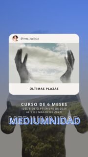 "Es que yo nunca he sentido nada." Es una de las frases que más escucho antes de empezar.

Da igual que nunca hayas sentido nada, se empieza desde cero y se llega a mil. En la formación te enseño de 0 a 100 a ser médium, paso a paso, sin dar nada por sabido.

Escríbeme por privado y te cuento cómo funciona.

#Mediumnidad #Medium #Espiritualidad #CursoDeMediumnidad #Videncia
